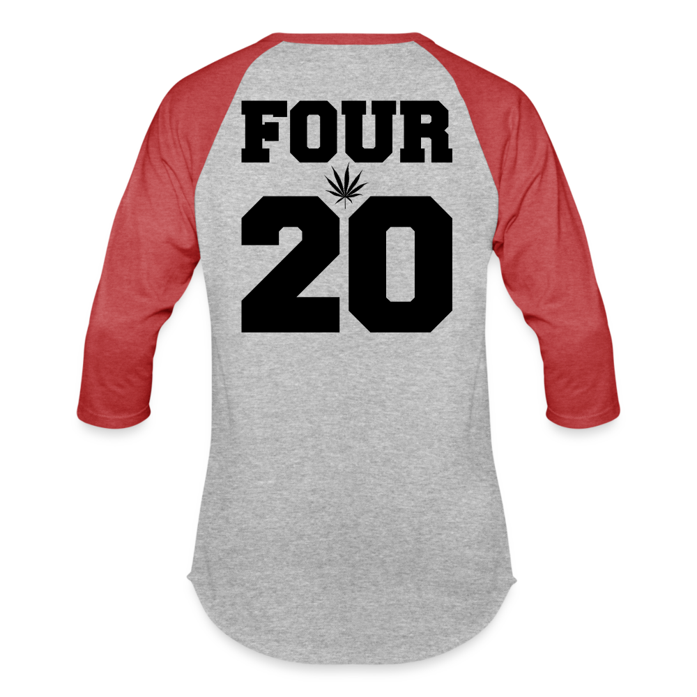 2 sided Baseball T-Shirt - heather gray/red