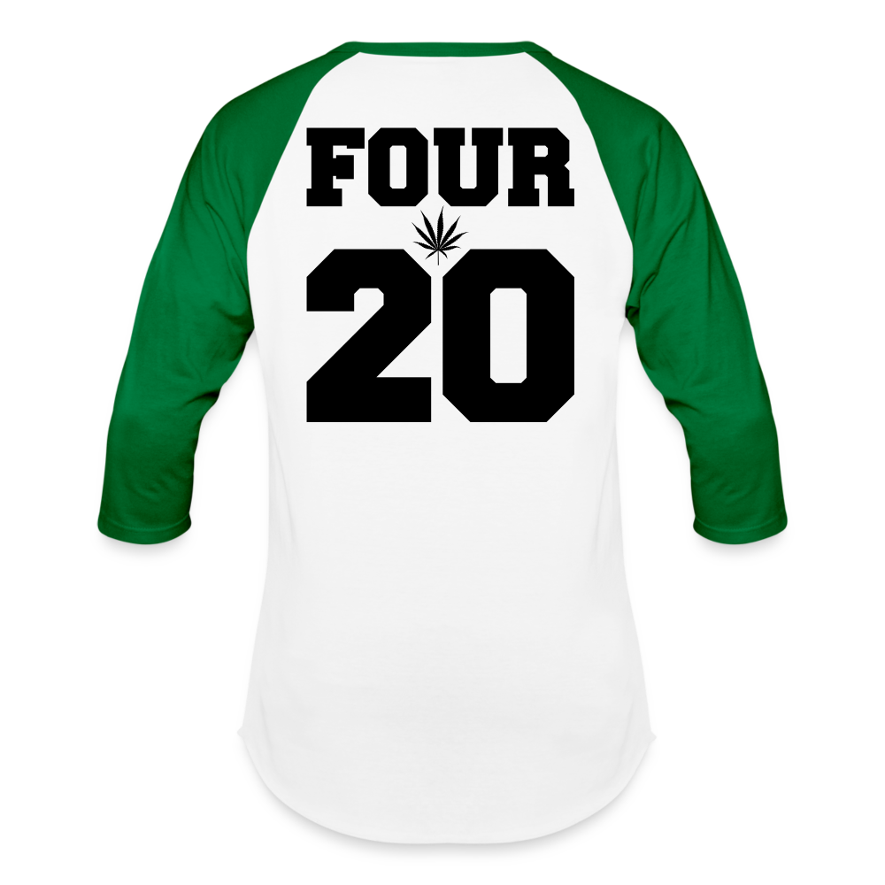 2 sided Baseball T-Shirt - white/kelly green